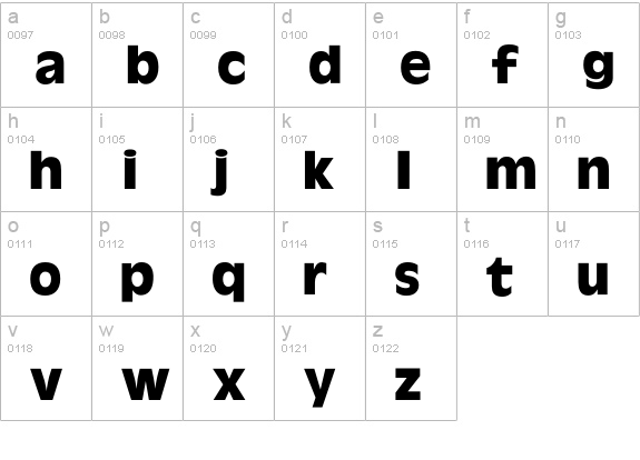 OliveAntiqueBold lowercase a-z preview