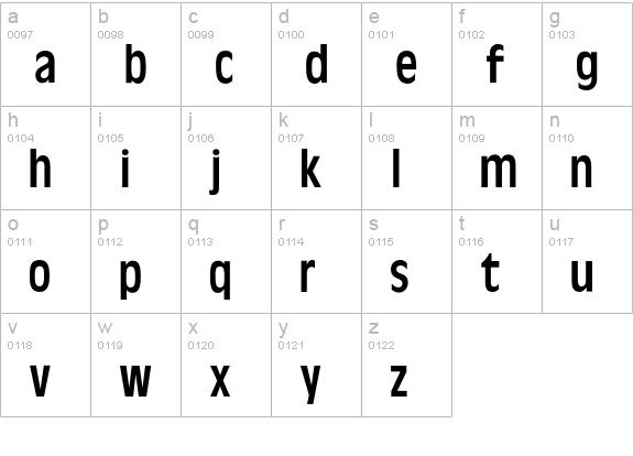 OliveAntiqueNarrow lowercase a-z preview