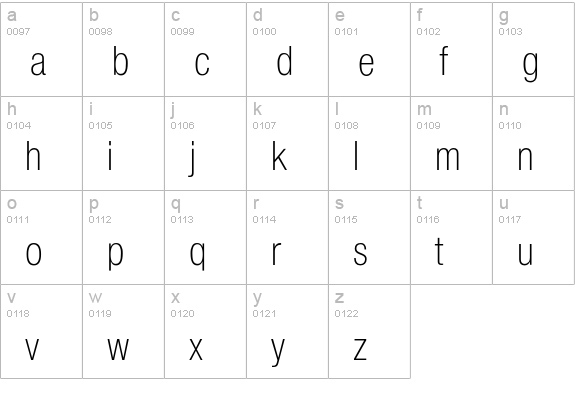 Olnova-LightCond lowercase a-z preview