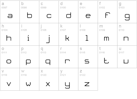 Oloron Tryout lowercase a-z preview