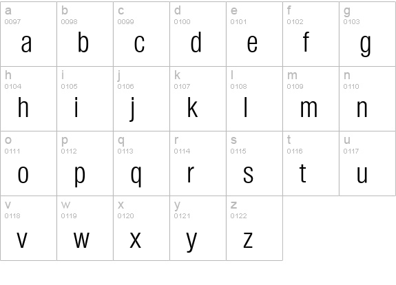 Olympia-LightCond lowercase a-z preview