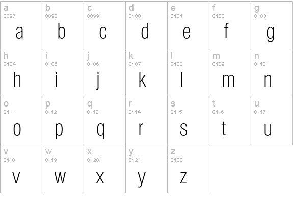 Olympia-XlightCond lowercase a-z preview