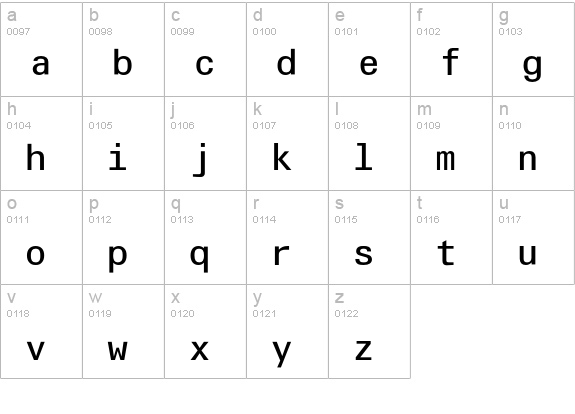 OlympiaEF-Light lowercase a-z preview