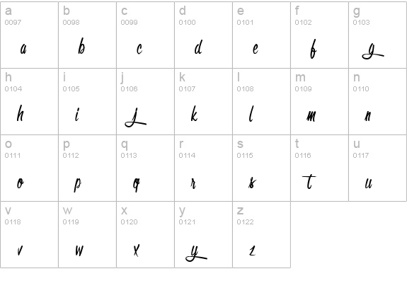 Olympic Branding lowercase a-z preview