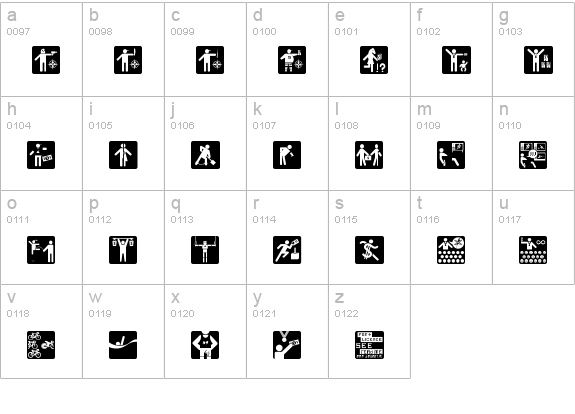 Olympukes Dark lowercase a-z preview