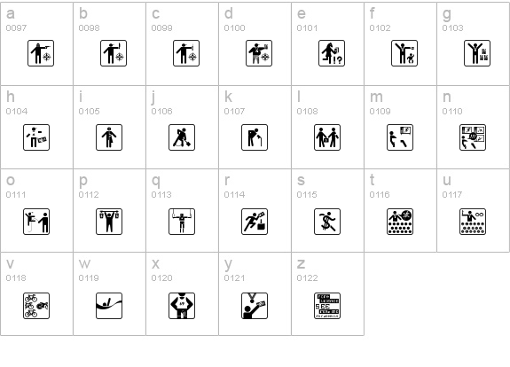 Olympukes Light lowercase a-z preview