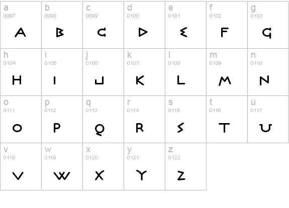 Olympus Bold lowercase a-z preview