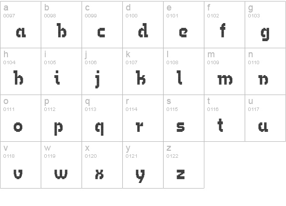 Omega MF Bold lowercase a-z preview