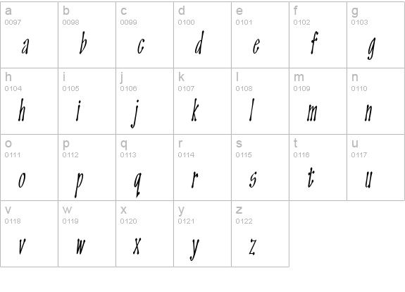 OMEGA Old Face lowercase a-z preview