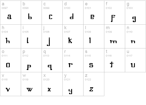 Omellons Bold lowercase a-z preview
