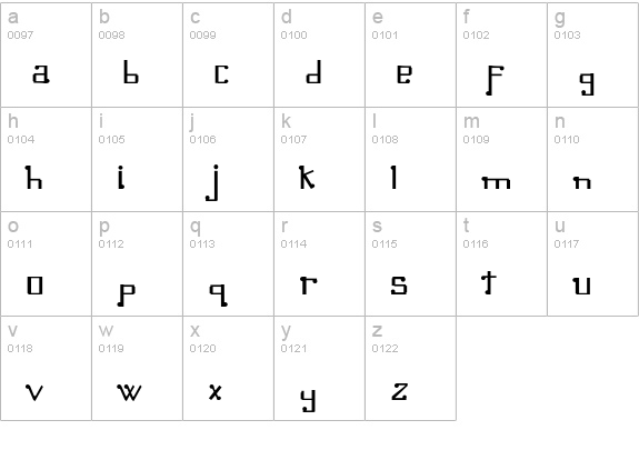 Omellons Medium lowercase a-z preview