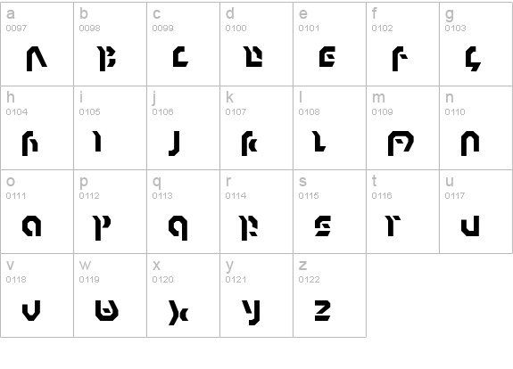 Omnicron Normal lowercase a-z preview
