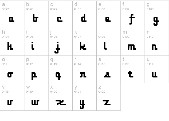 onakite Thin lowercase a-z preview