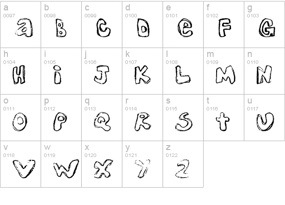 One Lousy Bottom lowercase a-z preview