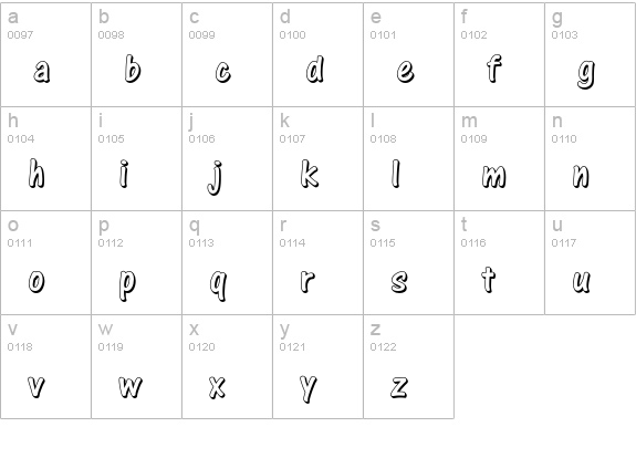 One Stroke Script Shaded Std lowercase a-z preview