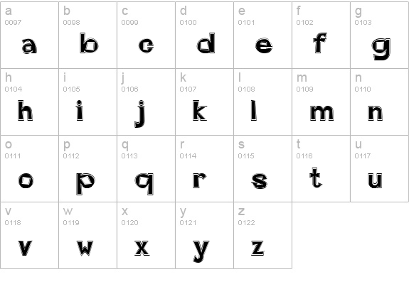 OnedinInline lowercase a-z preview