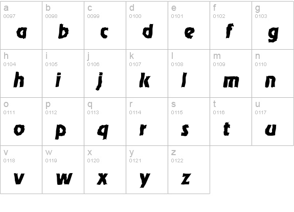 OnStageRandom-Xbold-Italic lowercase a-z preview