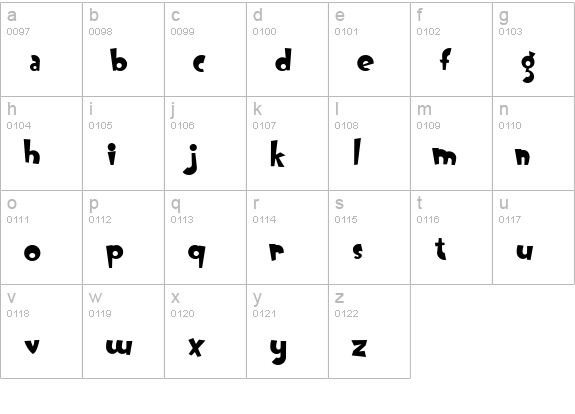 OogieBoogie lowercase a-z preview