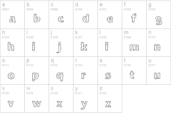 Ooky lowercase a-z preview