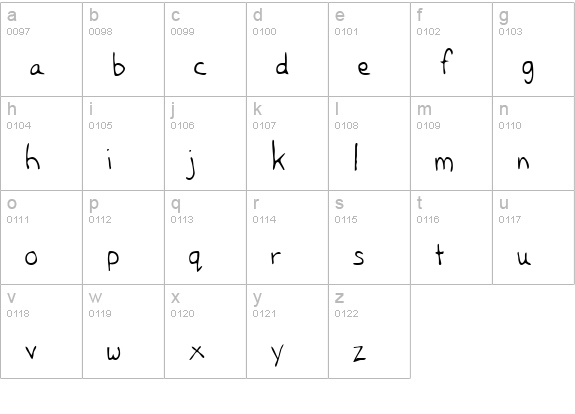 OpalsHand Regular lowercase a-z preview
