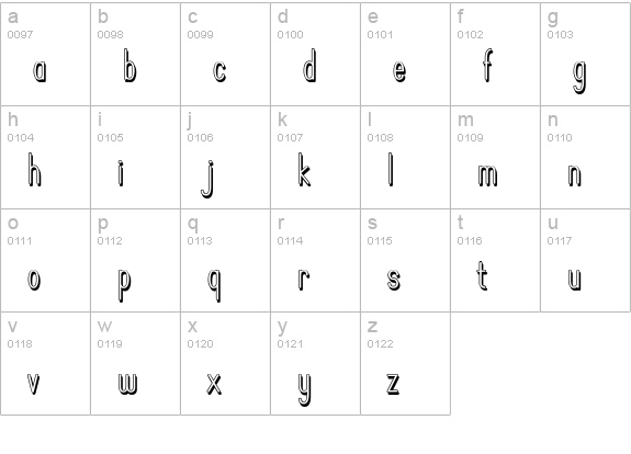 Operator Nine BTN Shadow lowercase a-z preview