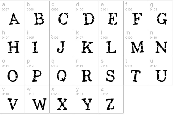 Opium lowercase a-z preview