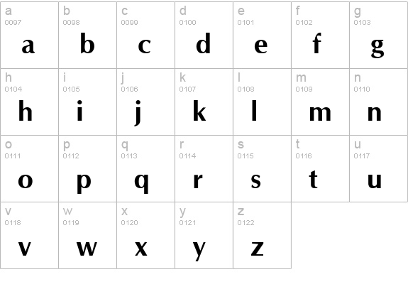 Optane Bold lowercase a-z preview