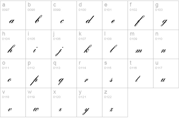 OPTIBank-Script lowercase a-z preview