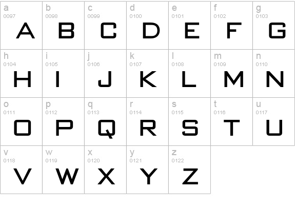 OPTIBankGothic-Medium lowercase a-z preview