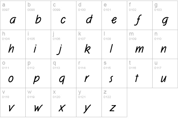 OPTIBlizzard-Casual lowercase a-z preview