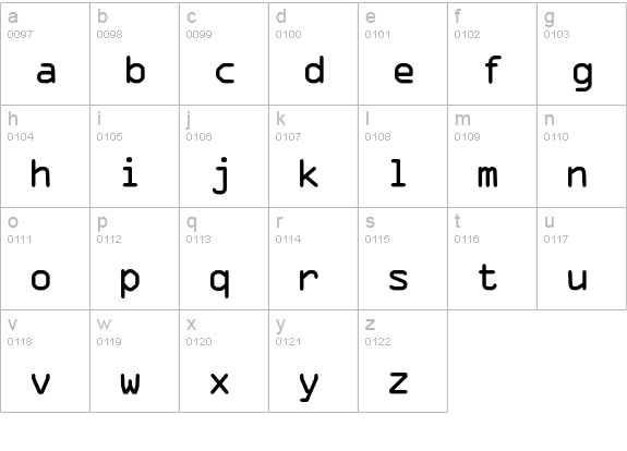 OpticalCode lowercase a-z preview