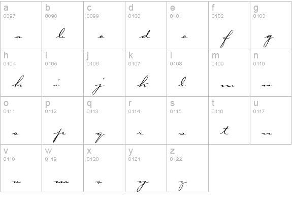 OPTICarmella-HandScript lowercase a-z preview