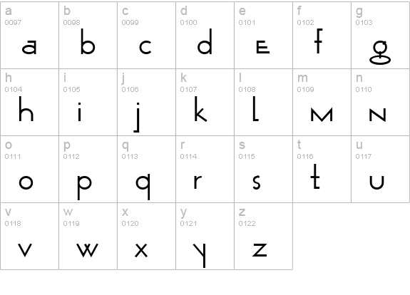 Opticon One1 lowercase a-z preview