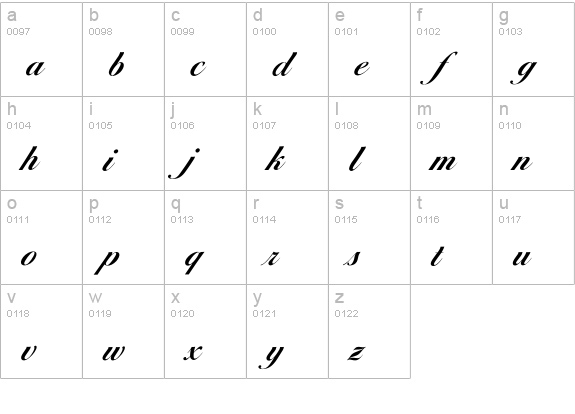 OPTIDiannaScript-BoldAgen lowercase a-z preview