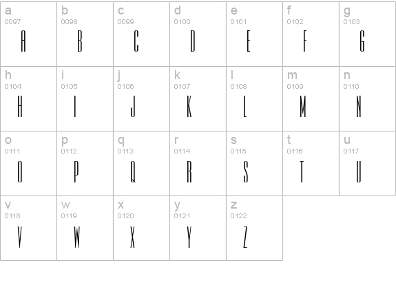 OPTIEmpirePro lowercase a-z preview
