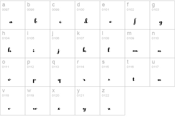 OPTIHolly-Script lowercase a-z preview