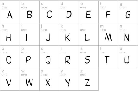 OPTIKartoon lowercase a-z preview