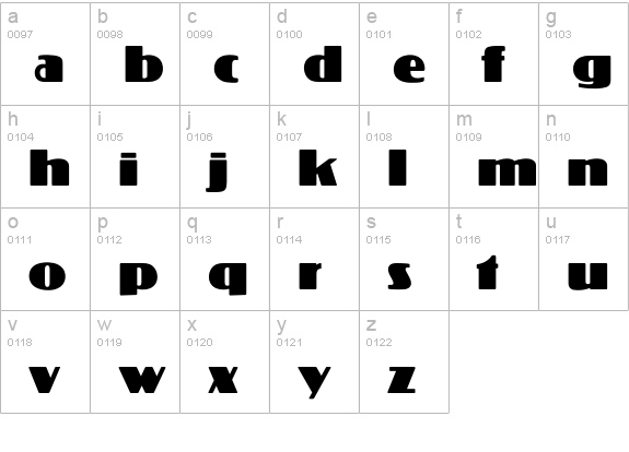 OPTIKoloss lowercase a-z preview