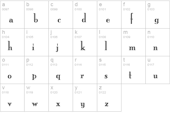 OPTIMargueritte lowercase a-z preview