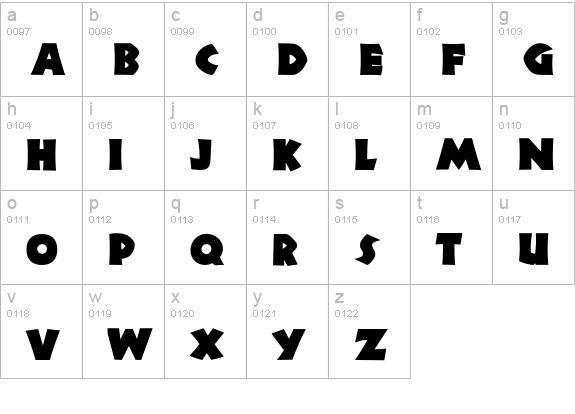 OPTINeuland-Black lowercase a-z preview