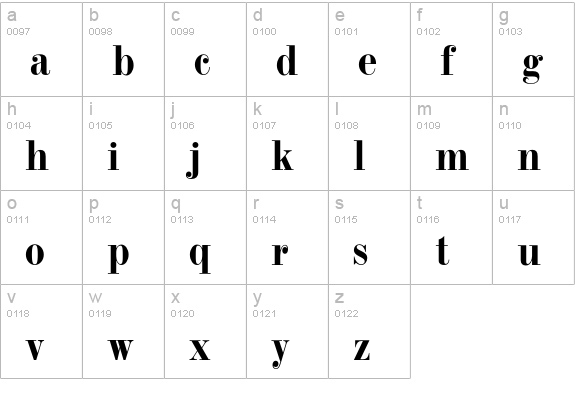 OPTITorry-Heavy lowercase a-z preview