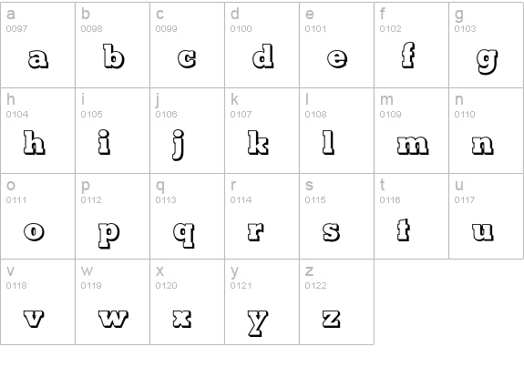 OPTIVatican lowercase a-z preview