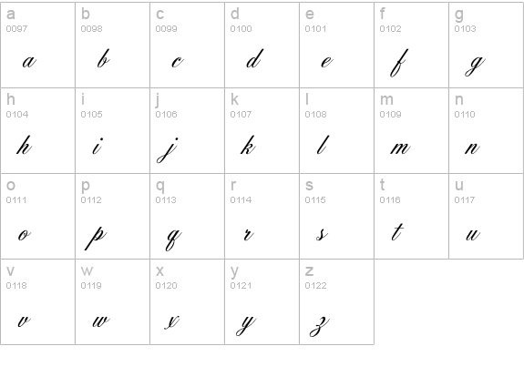 OPTIYork-Script lowercase a-z preview