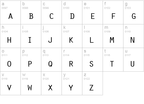 Oracle Regular lowercase a-z preview