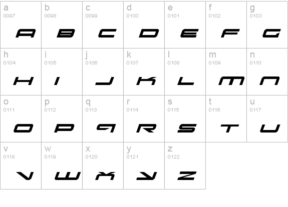 Oramac Italic lowercase a-z preview