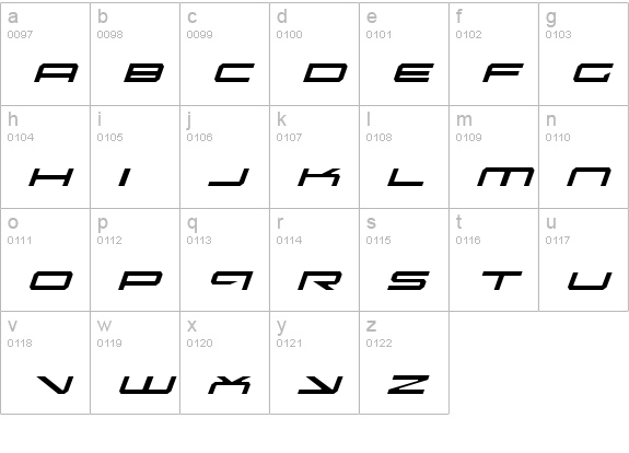 Oramac Light Italic lowercase a-z preview
