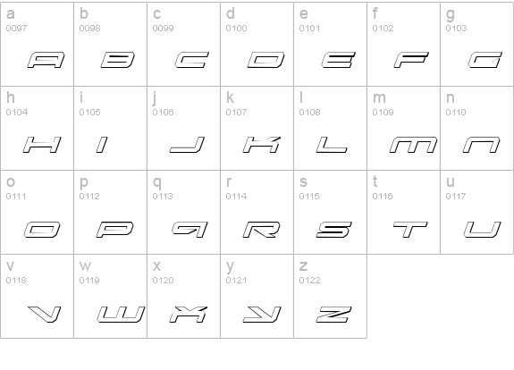Oramac Shadow Italic lowercase a-z preview