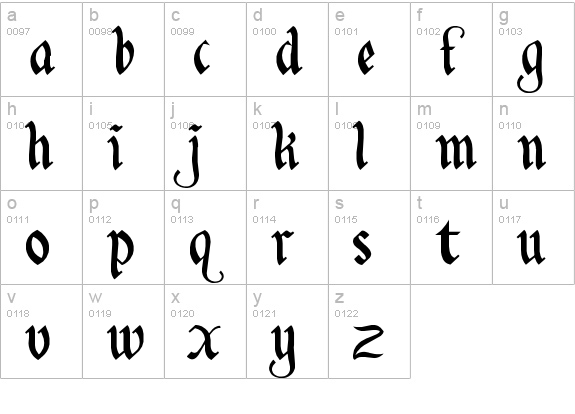 Orange Grove lowercase a-z preview