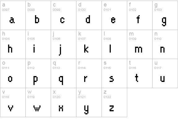 Orange Kid lowercase a-z preview