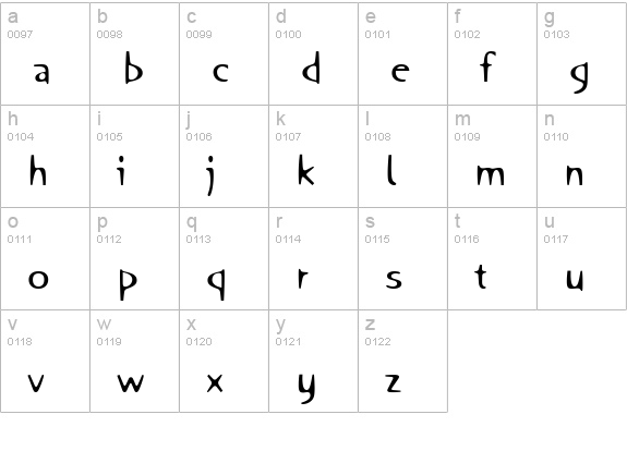 Orange LT lowercase a-z preview
